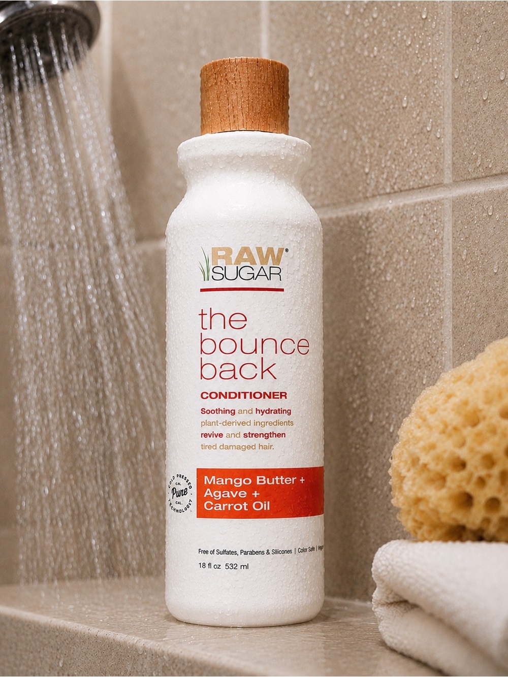 Raw Sugar The Bounce Back Conditioner – Mango Butter, Agave & Carrot Oil
